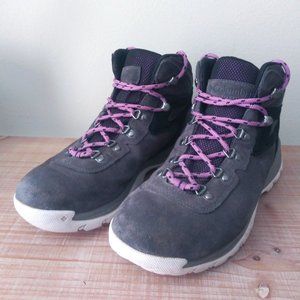 Waterproof Hiking Boots by Columbia-Charcoal/Lavender Laces -10.5